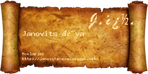 Janovits Éva névjegykártya
